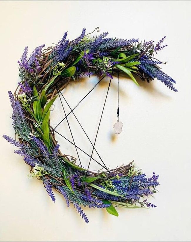 Crescent Wreath With Rose Quartz Center