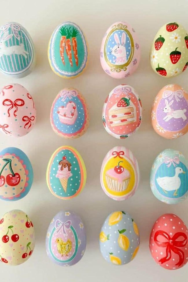 Pastel Eggs With Fruity Designs