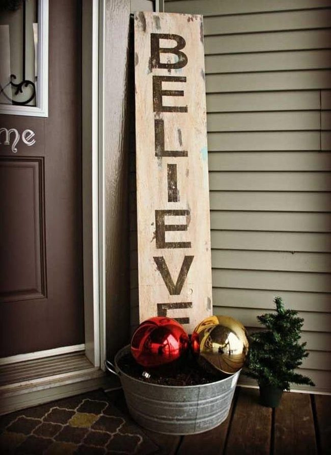 Wooden Believe Sign Welcomes