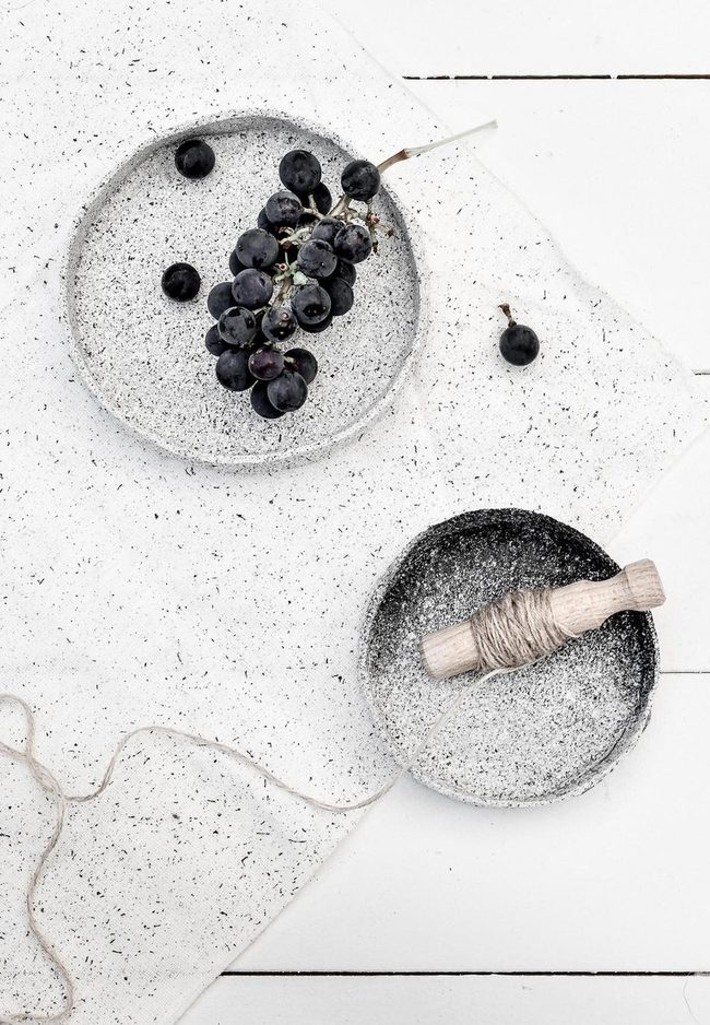 Speckled Ceramics With Dark Grapes