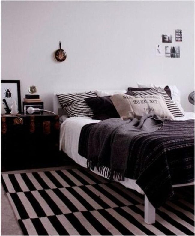 Monochrome Stripes Meet Wooden Warmth