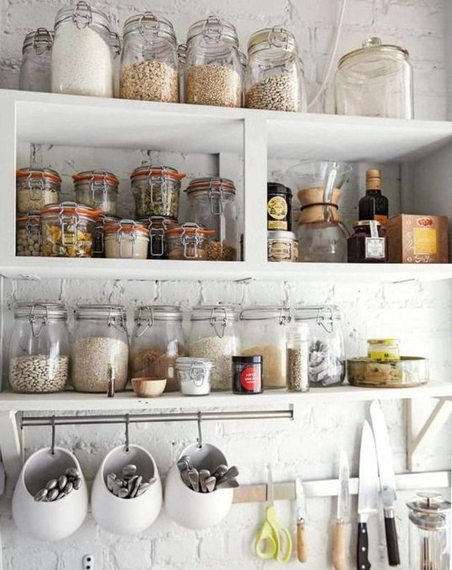 Clear Glass Jars White Walls