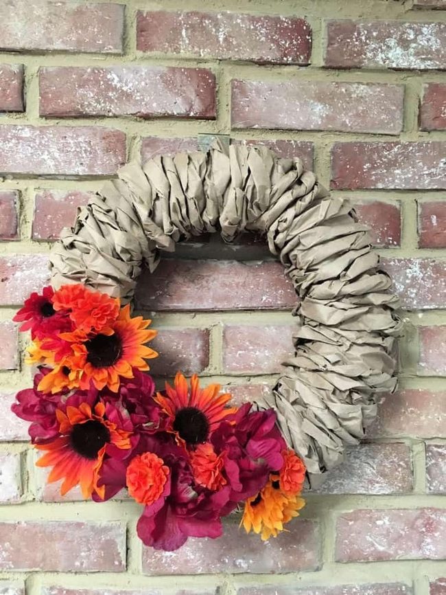 Brown Paper Bag Wreath