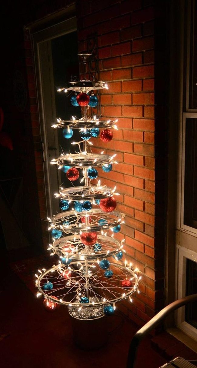 Bicycle Wheels Adorned With Ornaments