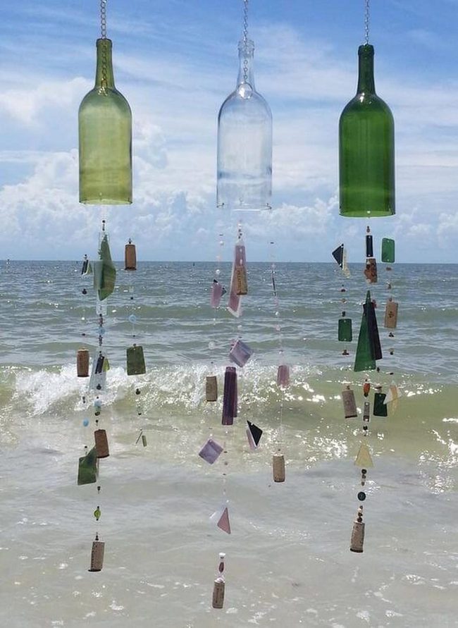 Colorful Glass Bottles Dancing Wind