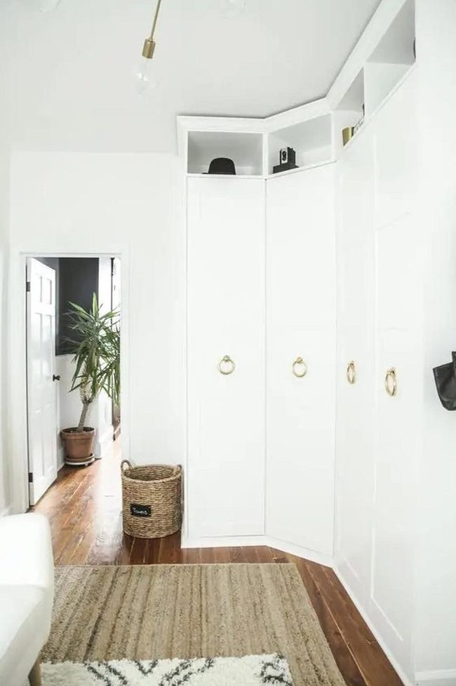 Gold Handles Against White Walls