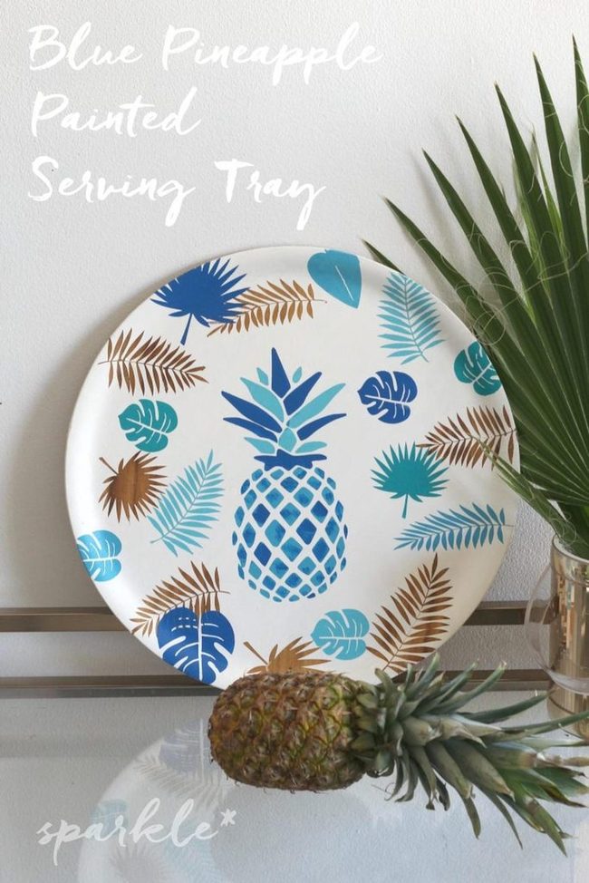 Blue Pineapple Tropical Serving Trays