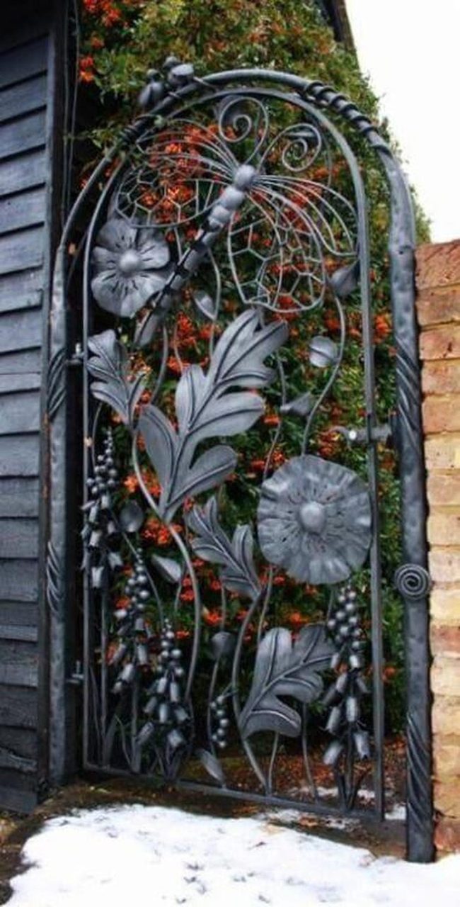 Black Wrought Iron Garden Portal