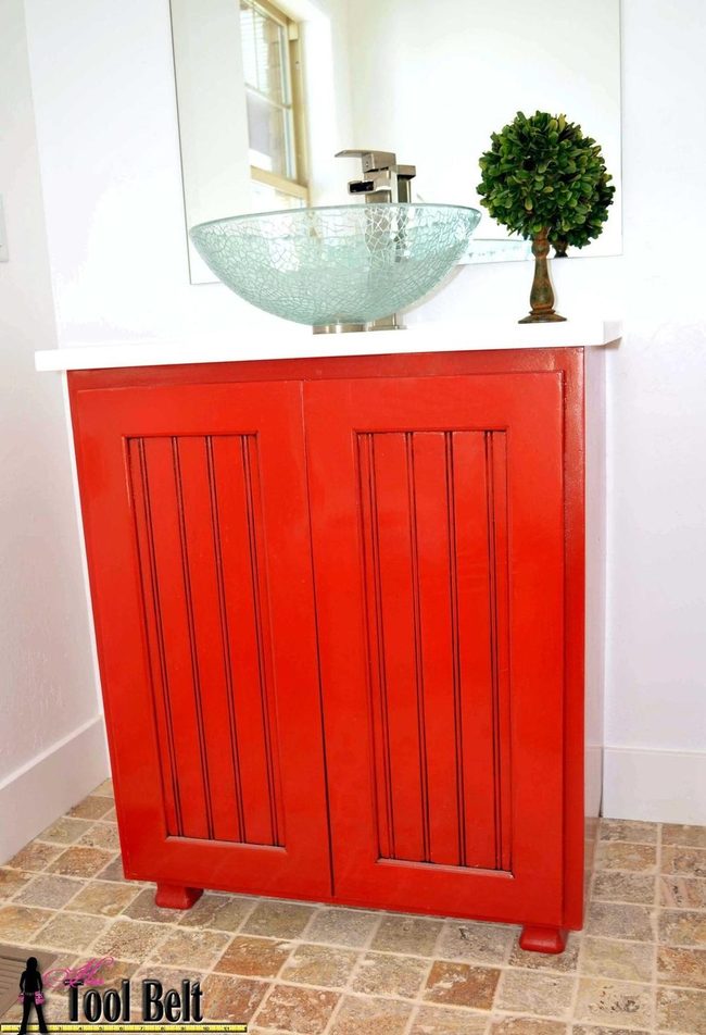 Red Cabinetry Steals The Show