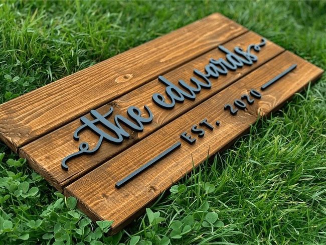 Wooden Signs, Black Letters, Name Impact