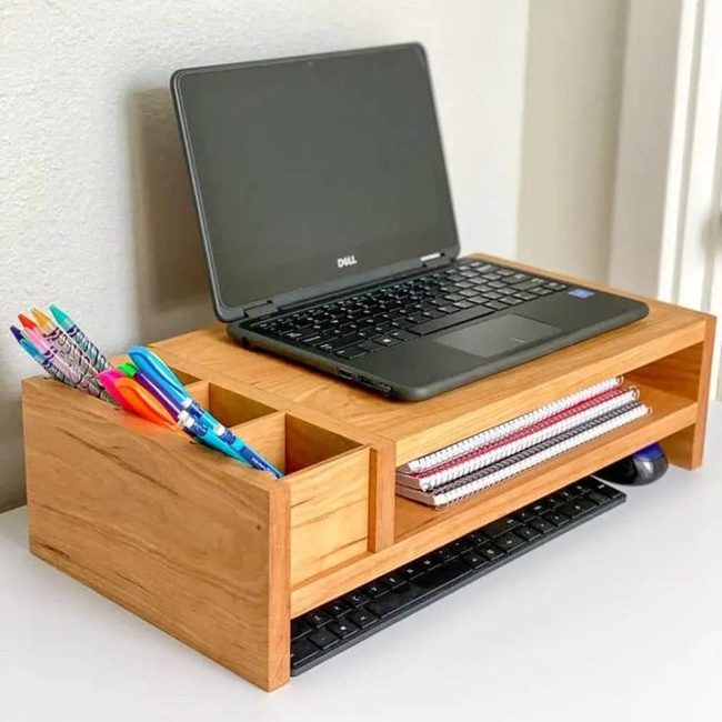 Smooth Wood Desk Organization