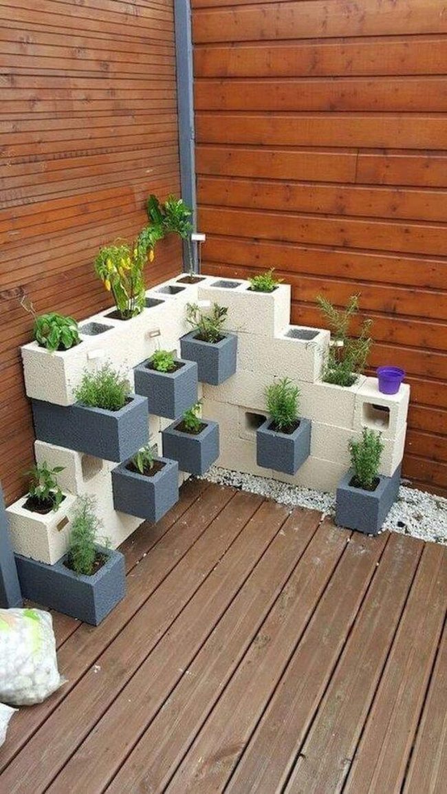 Gray Cinder Block Garden