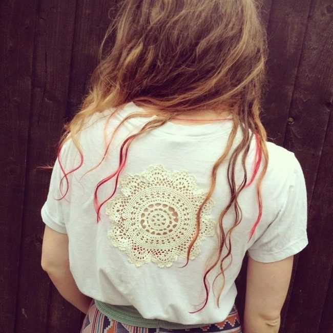 Pink Streaks Meet Vintage Lace