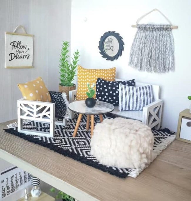 Miniature Bohemian Living Room Furniture Set