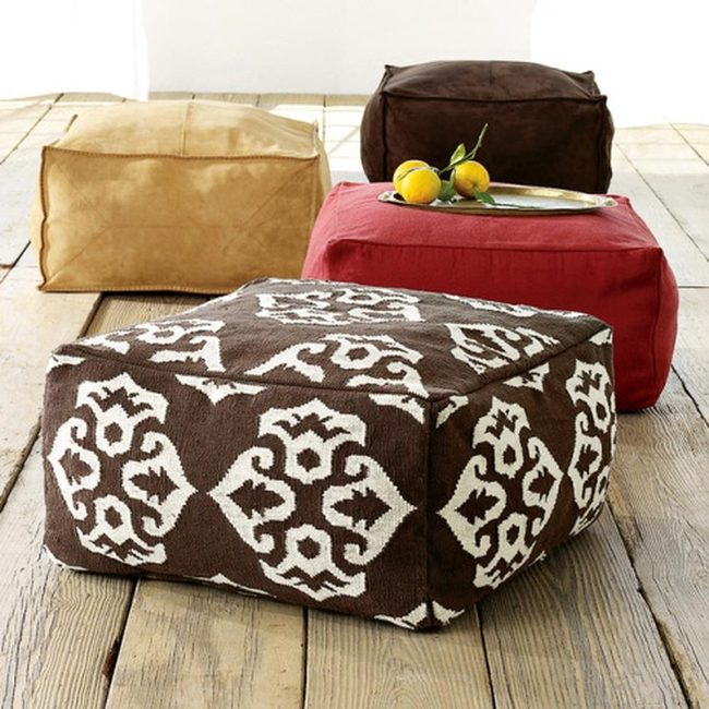 Patterned Poufs, Fresh Lemon Pop