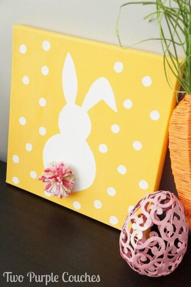 Fluffy Tail Bunny Canvas