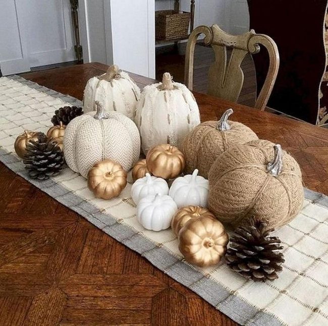 Golden Wood Table Autumn Gathering