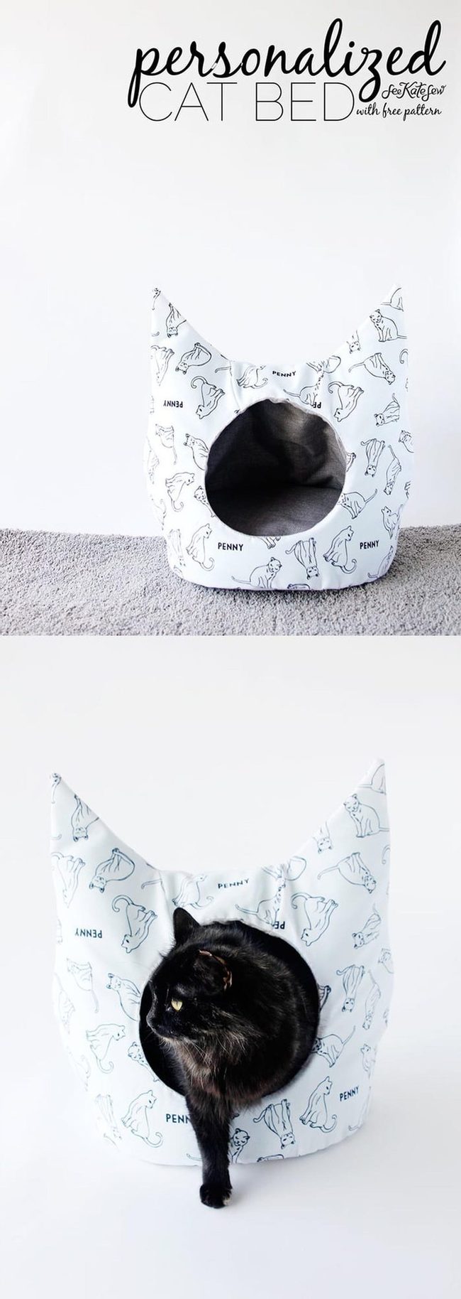 Cat Head Bed With Whiskers