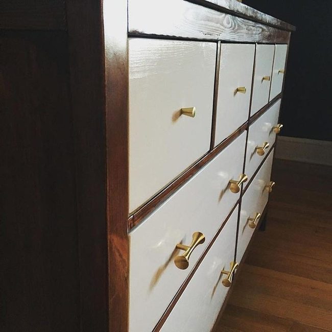 White Drawers Gold Shimmer