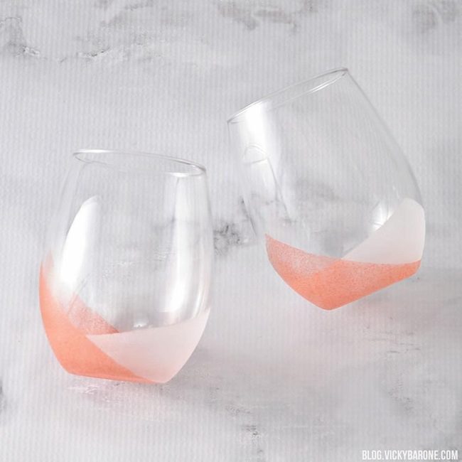 Pink Brushstrokes Tilted Glass