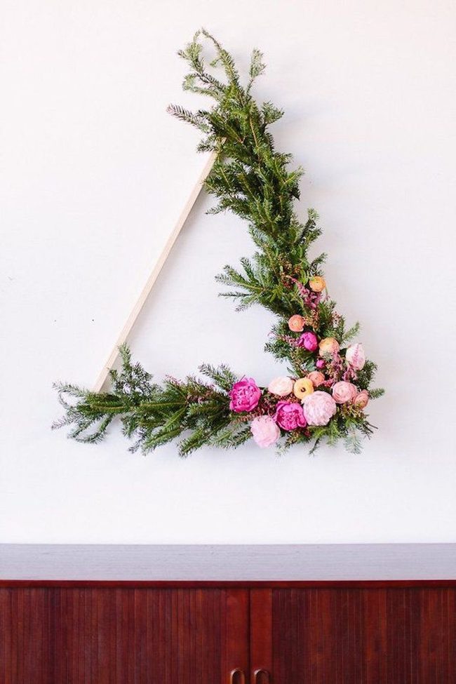 Oversized Asymmetrical Greenery Wreath