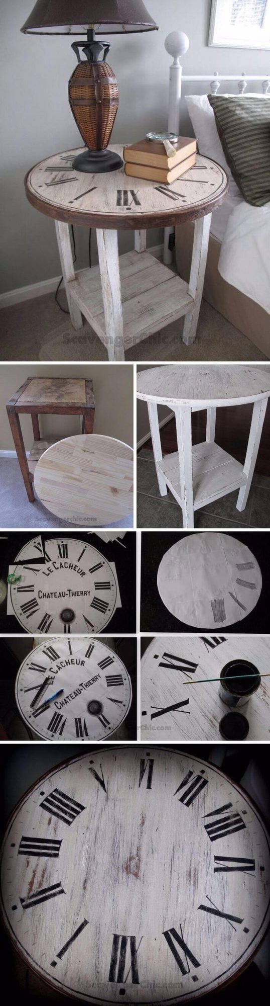 Clock Face Table With Roman Numerals