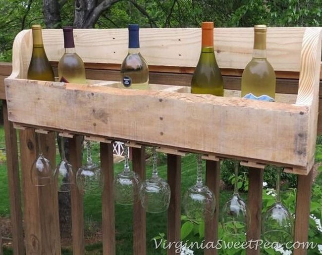 Pallet Wood Wine Bottle Organizer