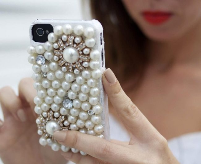 White Pearl Gold Phone Case