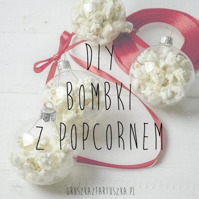 Popcorn Globes With Red Ribbons