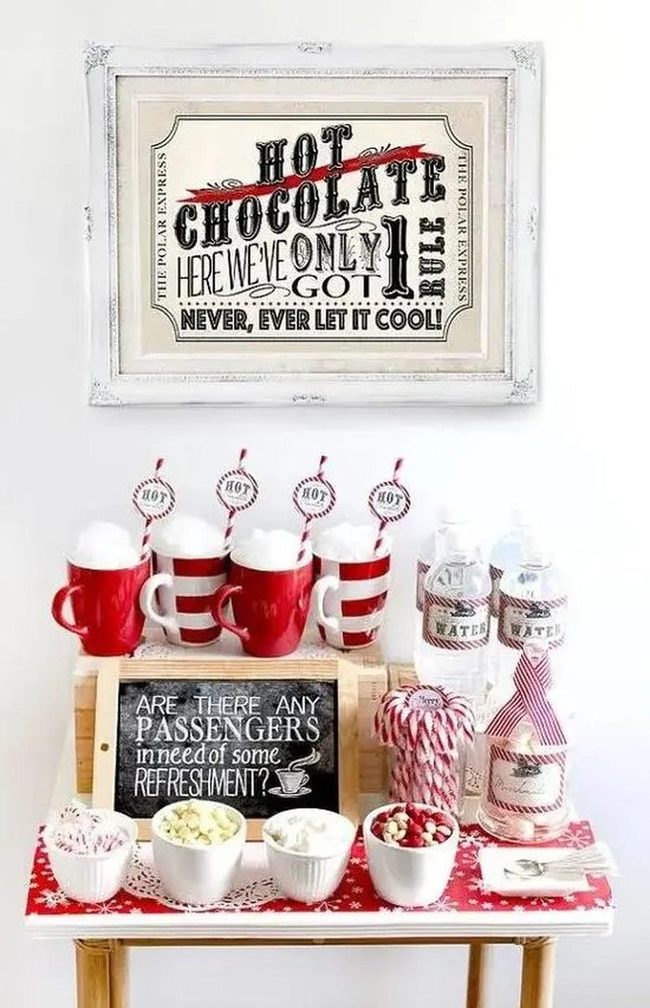 Red And White Hot Chocolate Station