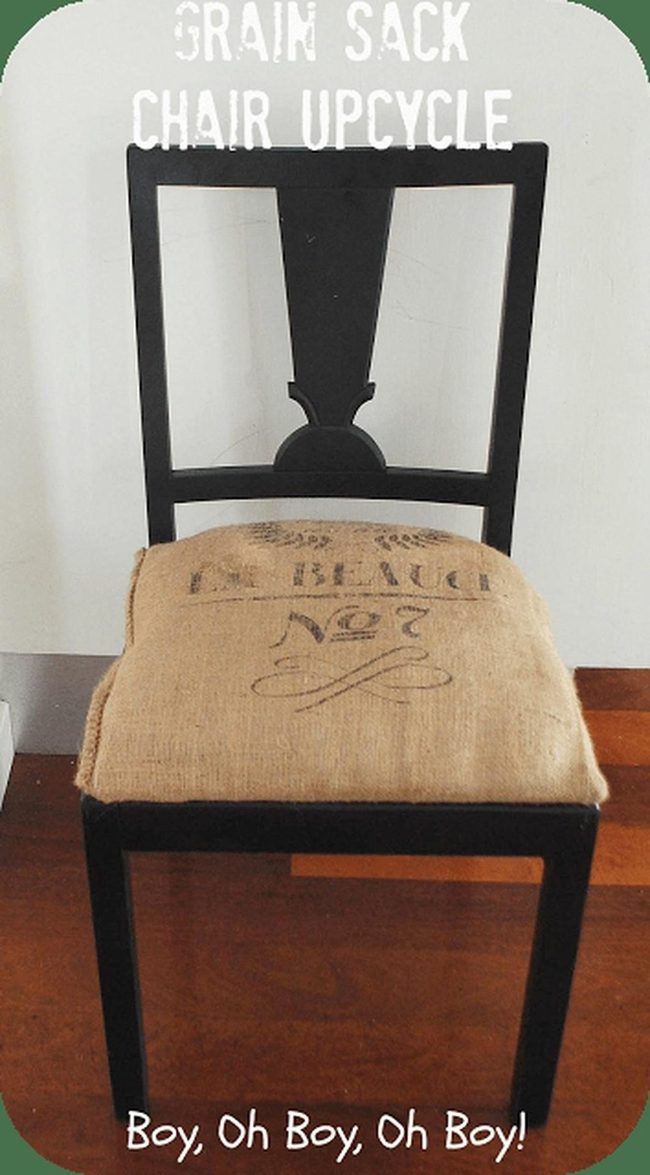 Black Wood Grain Sack Chair
