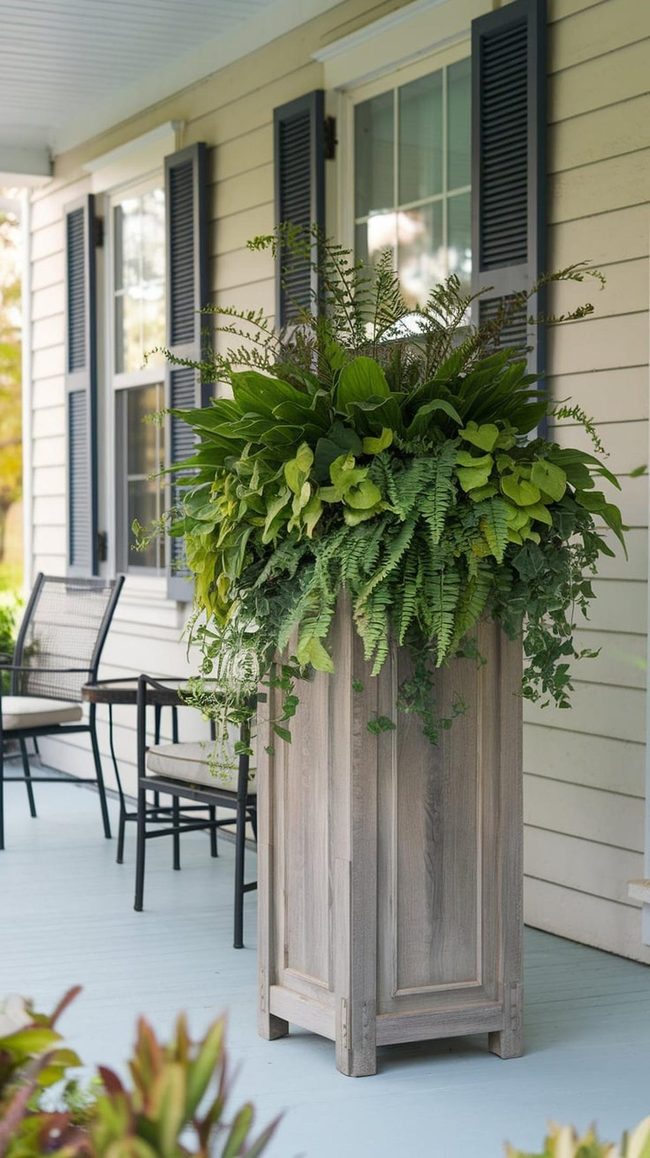 Glowing Green Nighttime Porch