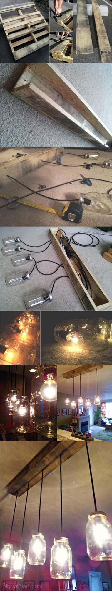 Mason Jar Light Box Wood Frame