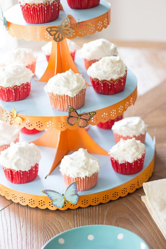 Orange And Blue Cupcake Display