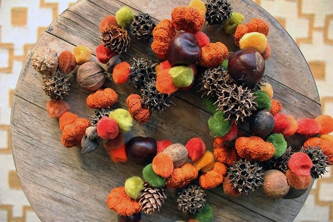 Pinecone And Pom-Pom Fall Wreath