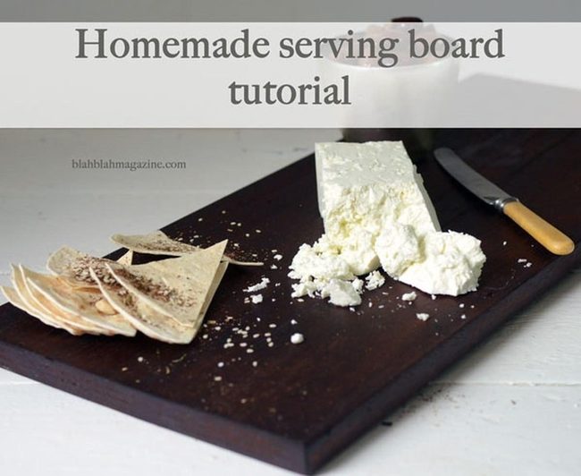 Dark Wood Cheese Board White