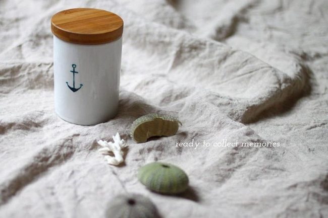 White Ceramic Jars, Navy Anchors, Seashells