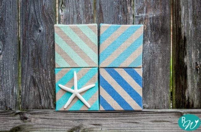 Striped Canvas Beach Quartet