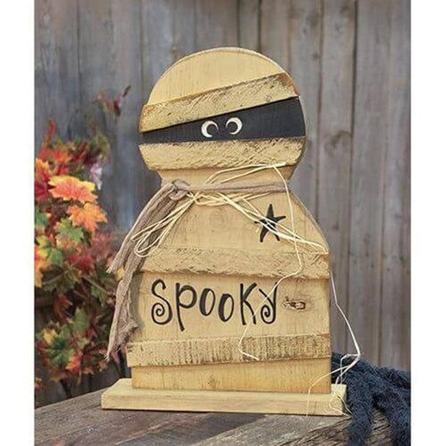 Wooden Mummy Black Accents