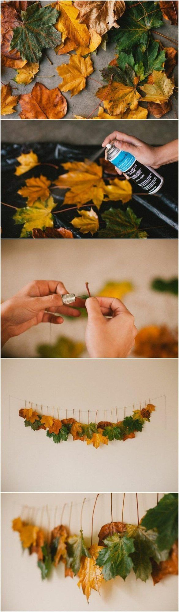 Homemade Fall Leaf Garland