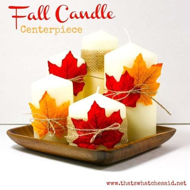 Burlap Wrapped Candles Fall