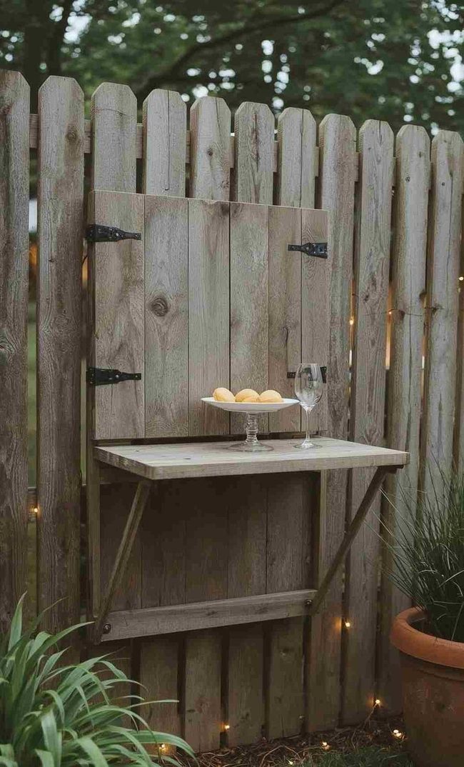 Fold-Down Fence Post Table