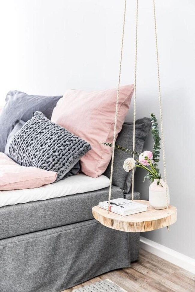 Wooden Shelves With Living Greenery