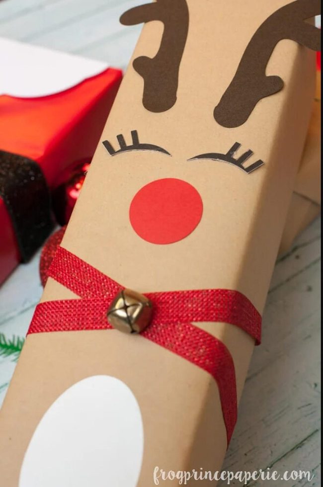 Cricut-Cut Reindeer Gift Paper