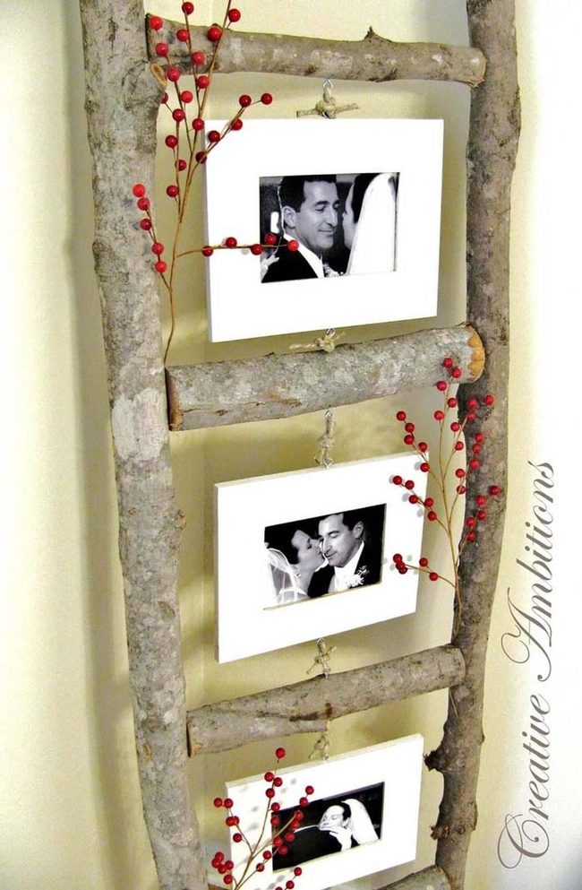 Gray Branch Ladder With Red Berries