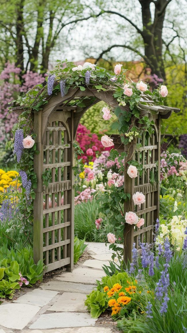 Climbing Roses Frame Pathways
