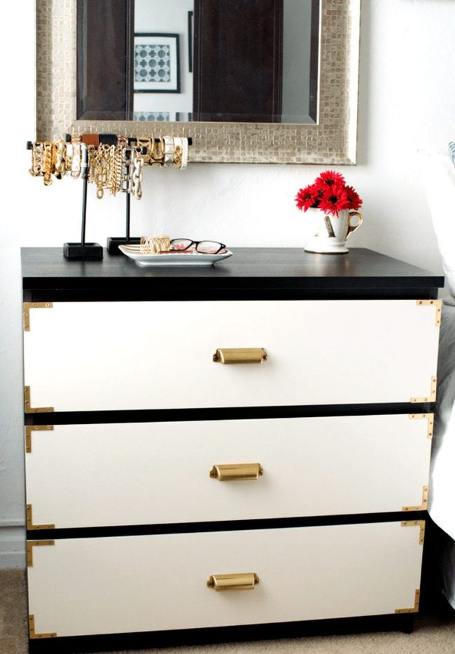 Colored Drawers Pop Against Wood