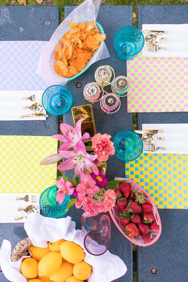 Pink, Yellow, Green Outdoor Spread