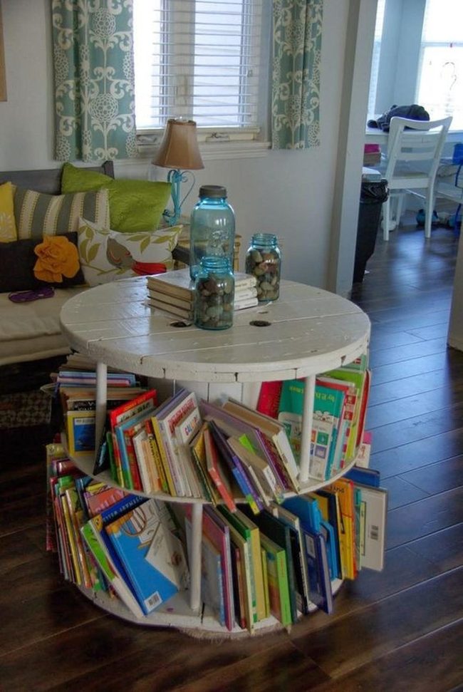 Two-Tier Book Display With Plants