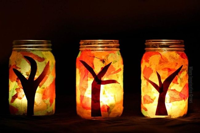 Layered Paper Cut Jars Tree